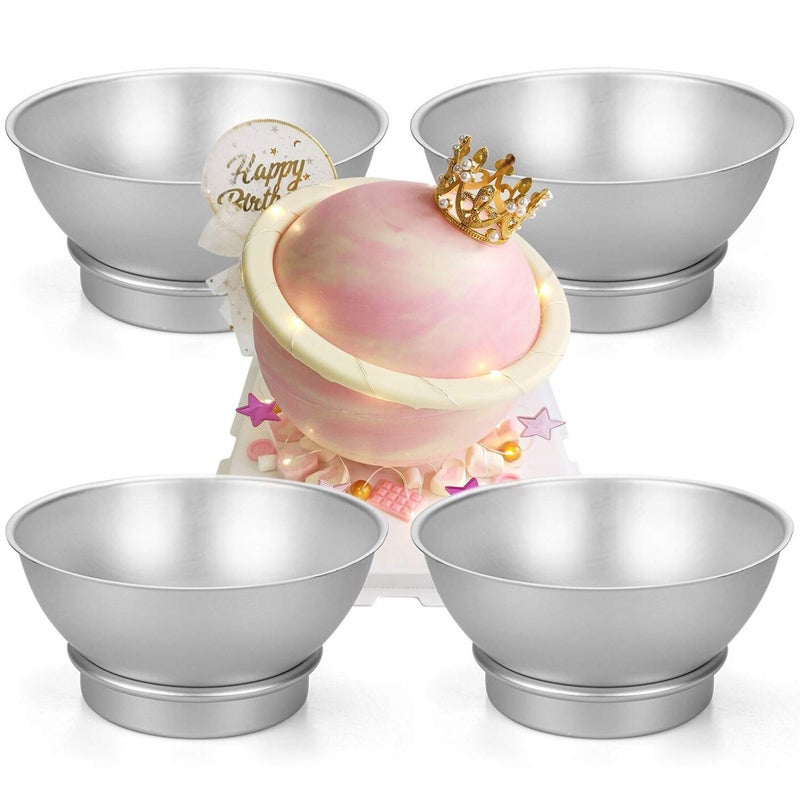 Hedume Set of 8 Cake Sphere Pan, 6.5 Inches 3D Sports Ball Cake Pan to Create Any Ball Shaped Cake, Includes 4 Semicircles and 4 Chassis - Image 1